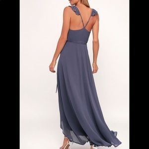 Lulus slate blue maxi dress
